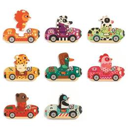 Puzzle interschimbabil vehicule colorate - Djeco