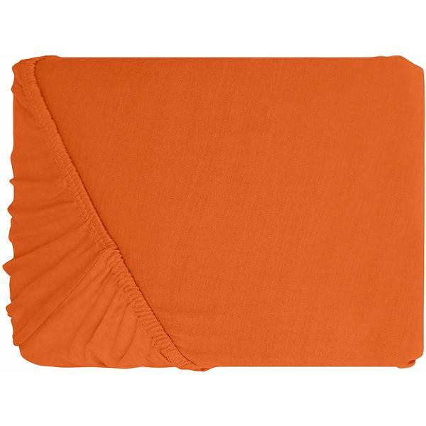 Cearceaf de pat cu elastic, Patru Anotimpuri, 100% bumbac, 180 x 200 cm, portocaliu