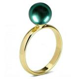 Inel din Aur cu Perla Naturala Premium Verde Smarald