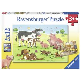 Puzzle familii animale, 2x12 piese - ravensburger