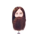 Manechin professional cu par 100 % natural Bergmann Angelo cu barba pentru styling, tuns, examen, concurs. Cod 094007