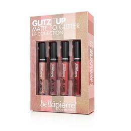 Set 4 rujuri lichide mate cu microglitter glitz it up - bellapierre