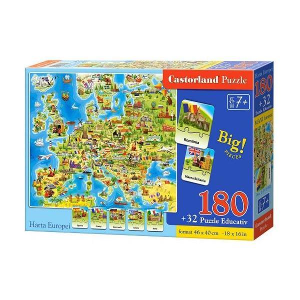 Puzzle educativ. harta europei