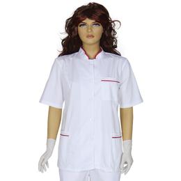 Halat-Tunica Femei Prima, alb-rosu, tercot, marime XXXL (58-60)