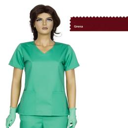 Bluza dama guler v modern cambrata prima, grena, tercot, marime l (46-48)