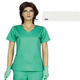 Bluza dama guler v modern cambrata prima, alb, tercot, marime s (38-40)