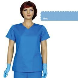 Bluza dama guler v trend cambrata prima, bleu, tercot, marime s (38-40)