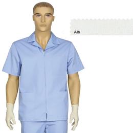 Halat scurt cu fermoar barbati prima, alb, tercot, marime xl (50-52)