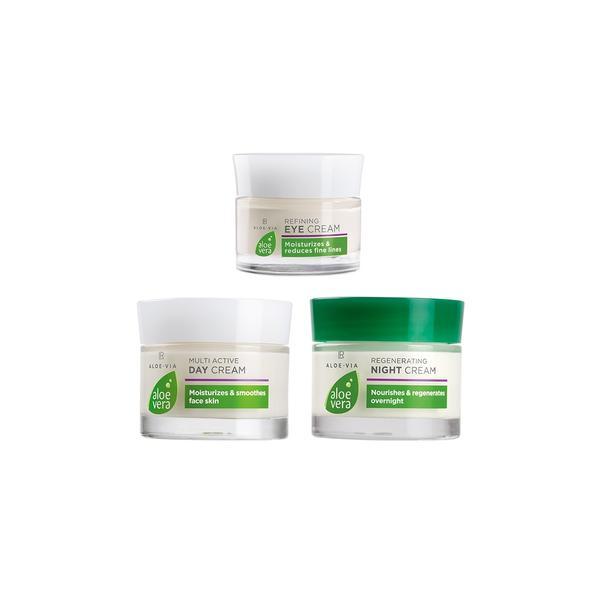 Set cadou de îngrijire intensivă Aloe Vera ( crema zi 50 ml + crema noapte 50 ml + crema ochi 15 ml ) – Lr Health & Beauty îngrijire