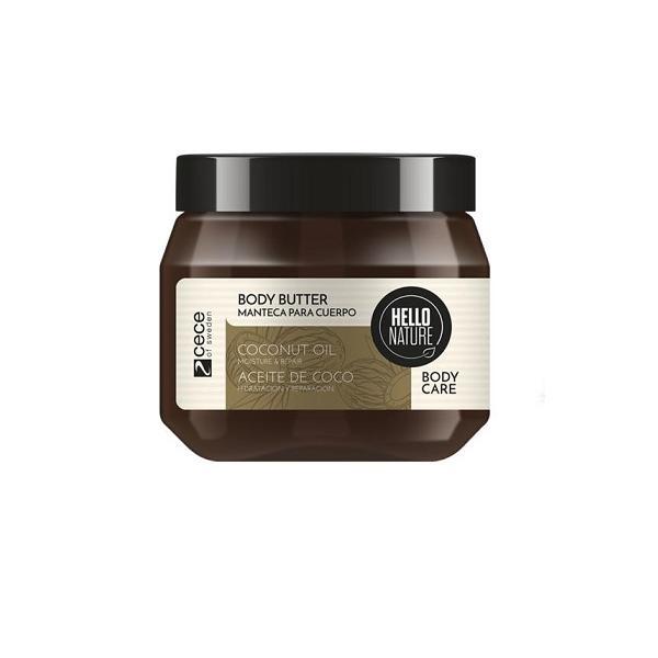 Unt de corp bio hello nature cu ulei de cocos pentru hidratarea, restructurarea si intarirea pielii degradate si deteriorate 250 ml