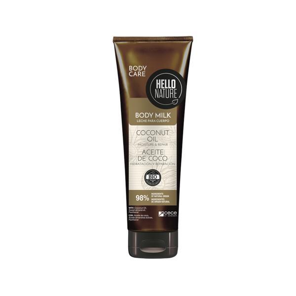 Lapte de corp BIO Hello Nature cu ulei de cocos pentru hidratarea, restructurarea si intarirea pielii degradate si deteriorate 250 ml 250 imagine noua