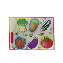 Puzzle din lemn cu legume de taiat, 6 elemente, 30 cm, varsta 18 luni+, coordonare mana- ochi, multicolor - Disney