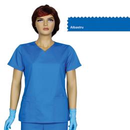 Bluza dama guler v trend cambrata prima, albastru, tercot, marime m (42-44)