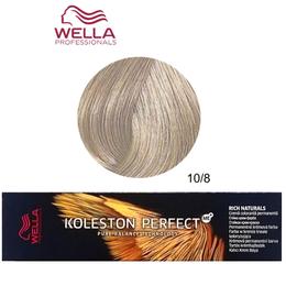 Vopsea crema permanenta - wella professionals koleston perfect me+ rich naturals, nuanta 10/8 blond luminos deschis albastrui