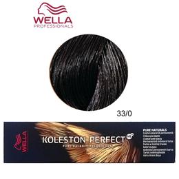 Vopsea Crema Permanenta - Wella Professionals Koleston Perfect ME+ Pure Naturals, nuanta 33/0 Castaniu Inchis Intens