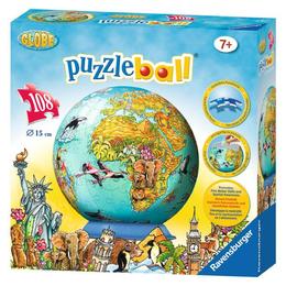 Puzzle 3D Globul Lumii, 108 Piese - Ravensburger