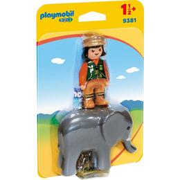 Playmobil 1.2.3 - Ingrijitor Zoo Cu Elefant