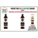 Pachet BIO Hello Nature cu caviar pentru hidratarea, restructurarea si intarirea firului de par ( sampon + balsam )