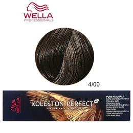 Vopsea crema permanenta - wella professionals koleston perfect me+ pure naturals, nuanta 4/00 castaniu mediu natural