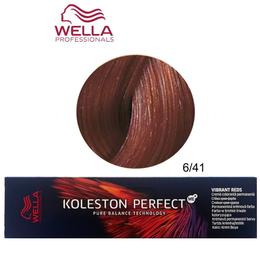 Vopsea crema permanenta - wella professionals koleston perfect me+ vibrant reds, nuanta 6/41 blond inchis aramiu cenusiu