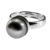 Inel argint reglabil cu perla de cultura gri 8 MM, GlamBazaar, Reglabila, cu Perle, Gri, tip inel reglabil de argint 925 cu pietre naturale