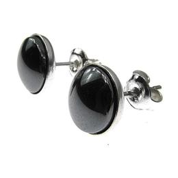 Cercei argint cu hematite naturale 8 MM, GlamBazaar, 9 mm, cu Hematit, Gri, tip cercei de argint 925 cu pietre naturale