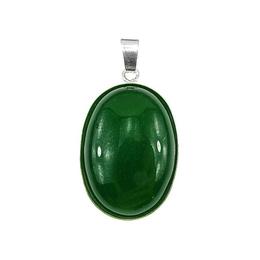 Pandantiv argint mare cu agata verde naturala 25x18 MM, GlamBazaar, 3.5 x 2 cm, cu Agate, Verde, tip pandantiv de argint 925 cu pietre naturale