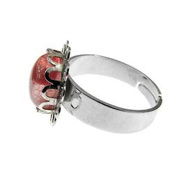 Inel aliaj reglabil floricica cu cuart cherry, GlamBazaar, Reglabila, cu Cuart roz, Roz, tip inel din aliaj metalic reglabil cu pietre naturale