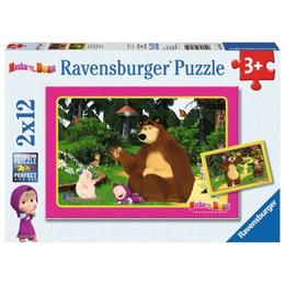 Puzzle masha si ursul, 2x12 piese - ravensburger