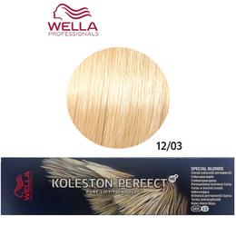 Vopsea crema permanenta - wella professionals koleston perfect me+ special blonde, nuanta 12/03 blond special auriu natural