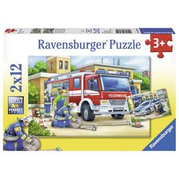 Puzzle politie si pompieri, 2x12 piese - ravensburger