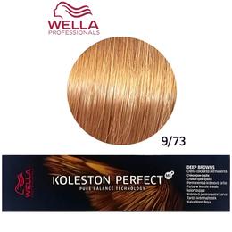 Vopsea crema permanenta - wella professionals koleston perfect me+ deep browns, nuanta 9/73 blond luminos maro auriu