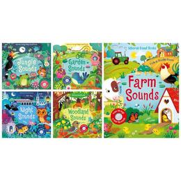 Colectie de carti cu sunete Ferma, Gradina, Noapte, Jungla si Padure - Usborne Publishing