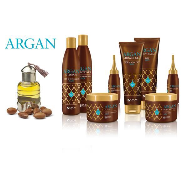 Pachet Argan cu ulei de argan Bio 5 produse Cece of sweden ( sampon 300ml + balsam par 300 ml+unt de corp 250 ml+masca par 250 ml+peeling corp)