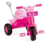 Tricicleta cu pedale pentru copii , cosulet pentru depozitare, control parental, Unicorn Roz