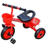 Tricicleta cu pedale pentru copii, scaun ergonomic, doua cosuri de depozitare - Rosie Nebunici