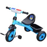 Tricicleta cu pedale, cos de cumparaturi Politie Albastru