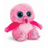 Jucarie de plus pentru copii - Flamingo Roz Ochi Mari 15 cm Nebunici