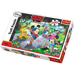 Puzzle clasic Mickey Mouse si Pluto la joaca pe role, 100 piese Nebunici