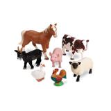 Set 7 figurine de jucarie mari cu animale domestice pentru copii - Ferma aspect realistic- Learning Resources
