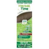 Crema Coloranta pe Baza de Henna Rosa Impex Herbal Time, nuanta 2 Cappuccino, 75ml