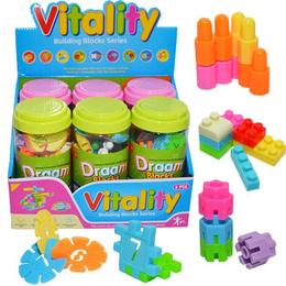 Cuburi constructii, in borcan, 6 buc/cutie - Robentoys
