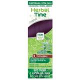 Crema Coloranta pe Baza de Henna Rosa Impex Herbal Time, nuanta 9 Aubergine, 75ml