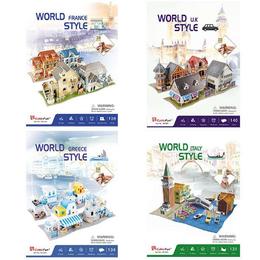 Set 4 puzzle-uri 3D CubicFun