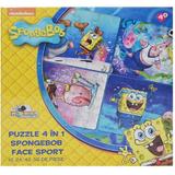 Puzzle 4 in 1 Spongebob face sport - 12, 24, 42, 56