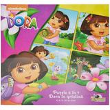 Puzzle 4 in 1 Dora in gradina - 6,9,15,20