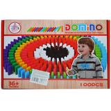 Domino din lemn colorat, 100 piese/cutie - Robentoys