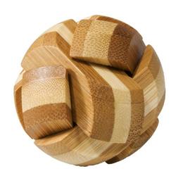 Joc logic iq din lemn bambus ball, cutie metal - Fridolin