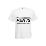 Tricou bumbac imprimeu funny ”My pen is bigger than your” - marimea XXL