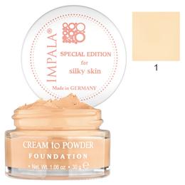 Fond de ten pudrat impala silky skin, nuanta 1 nude, 30g